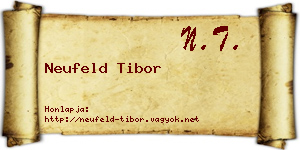 Neufeld Tibor névjegykártya